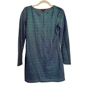 TILDON Sparkly Metallic Party Dress Lined and Long Sleeve Sz Med